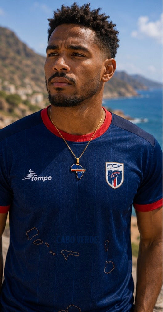 Cabo Verde Flag Africa Pendant Necklace